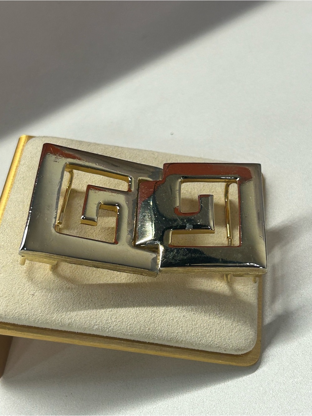 Vintage 1980’s Dotty Smith gold tone Greek Key belt buckle